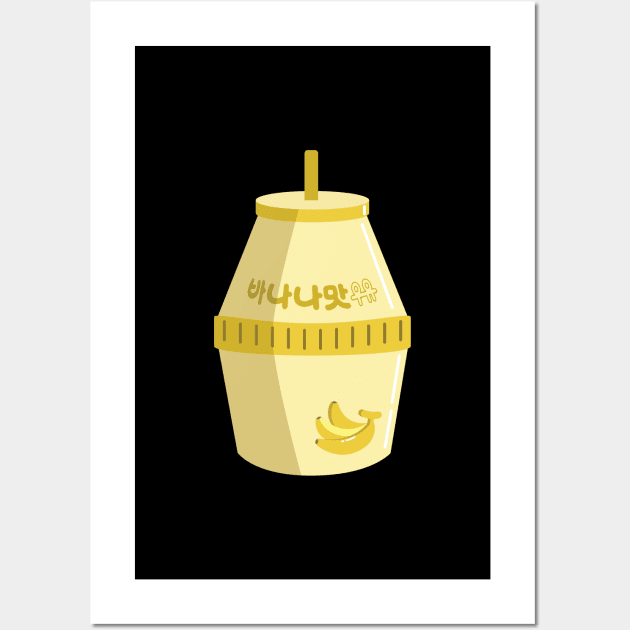 Banana milk Korea cute drink Wall Art by nanaminhae